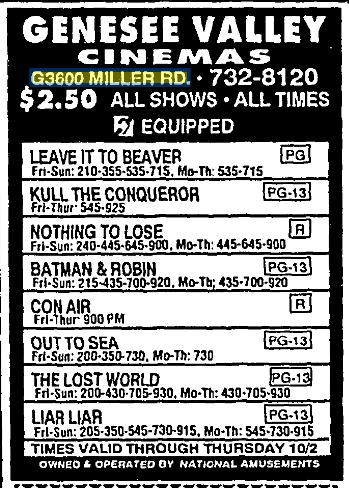 Genesee Valley Cinemas - Sept 1997 - Probably Last Showing (newer photo)